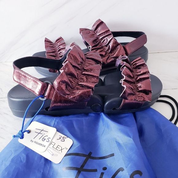 FIGS BY FIGUEROA Ruffle Sandal Adjustable Size 8 - Picture 3 of 16